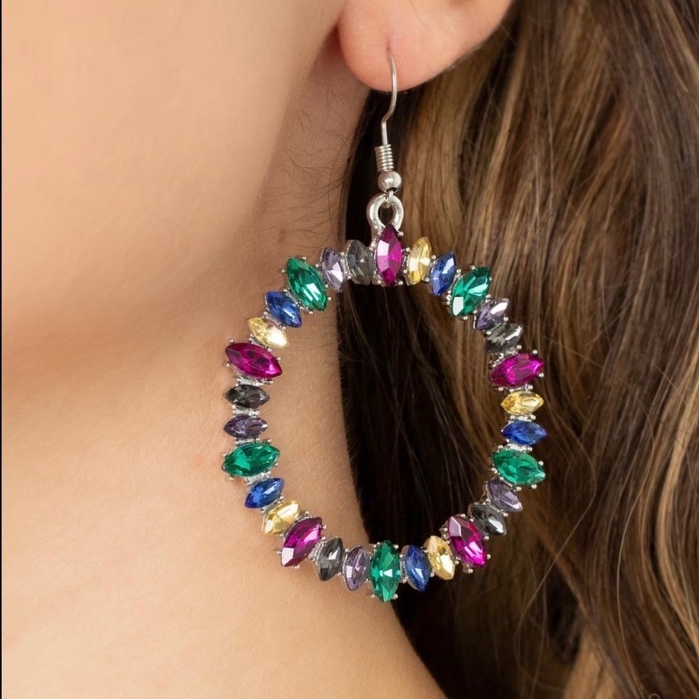 NWT Beautiful Multi Color Earrings on a Shepherds Hook.
